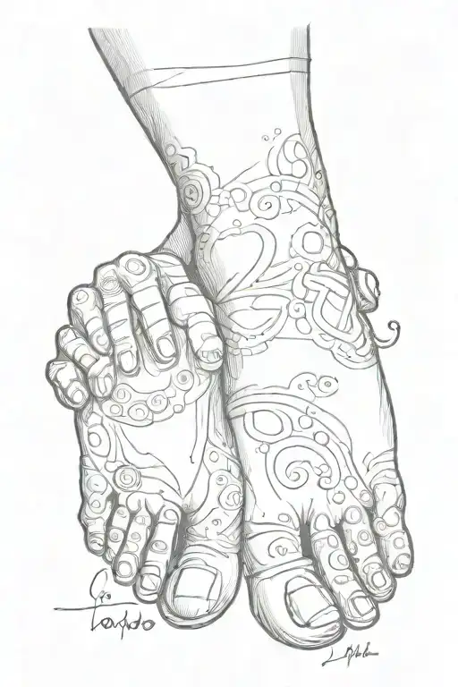 Foot And Hand With Children's Date Of Birth