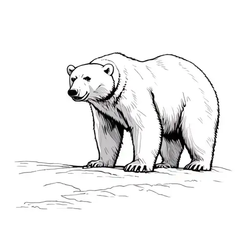 A Fiercece Brave Polar Bear Standing