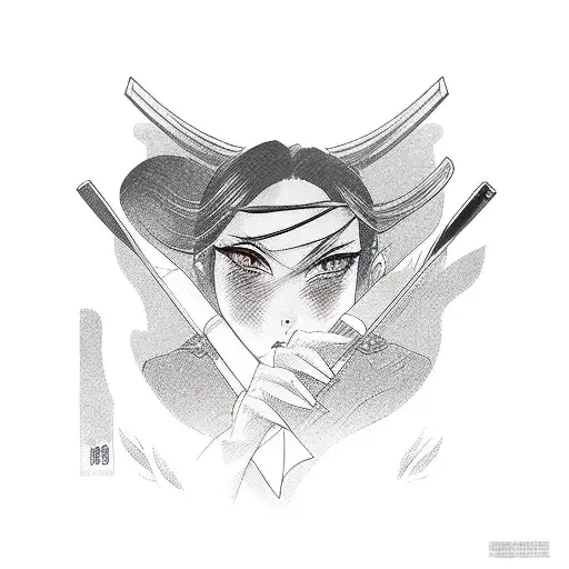 Japanese Evil Lady Killer With Knife