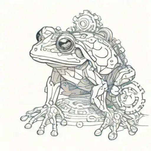 Frog In Stretched Form From Gears