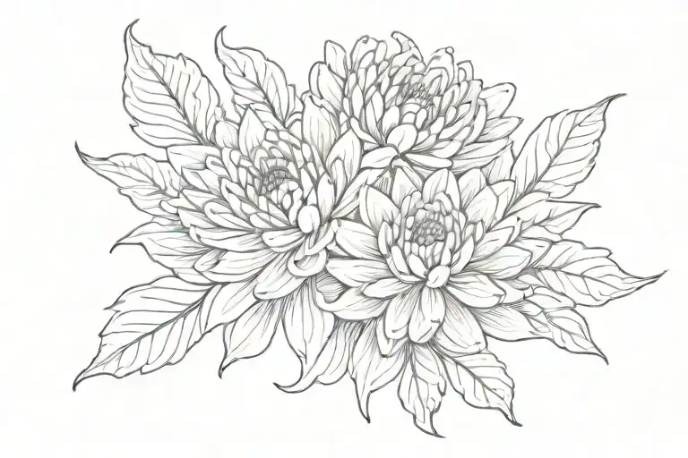 Open Chrysanthemum With Chaotic Lines