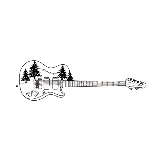 Guitar Shaped In Pine Trees