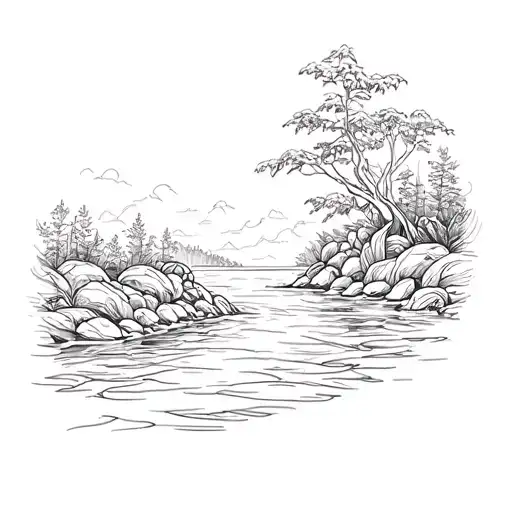 Peaceful River Flowing