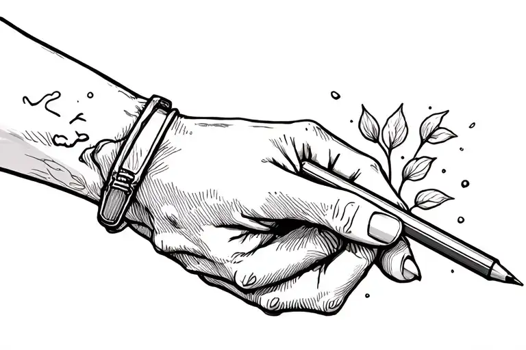 Hand Holding A Pencil