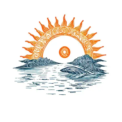 Sun Eye With River