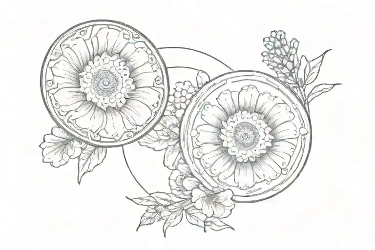 Clay Pigeon Disc With Blue Bonnet Flower