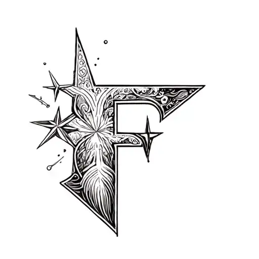 Letter F And Star