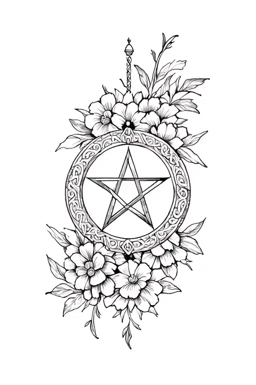 Slavic Amulet Star Lada In A Circle With Flowers And