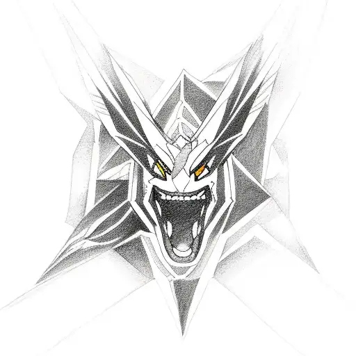 Create A Tattoo Design Of Renamon Performing Diamond Storm Attack