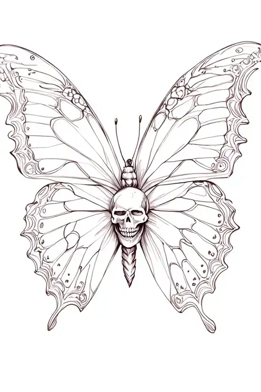 Butterfly With Skulls