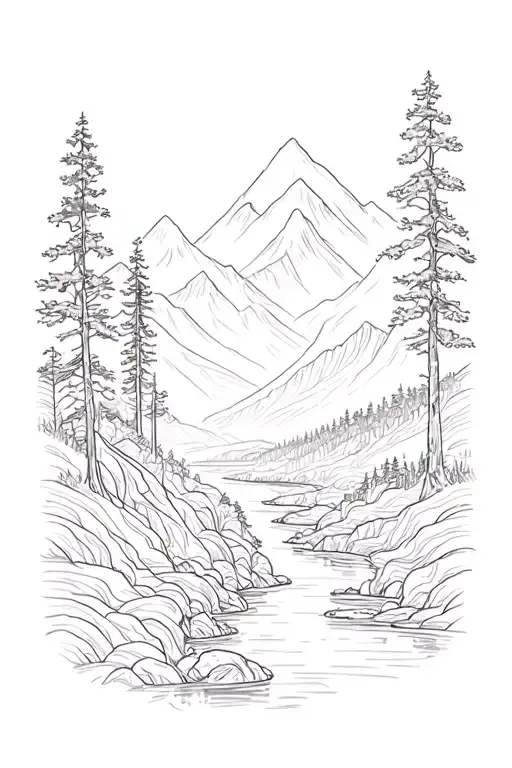 Smoky Mountains With River Flowing