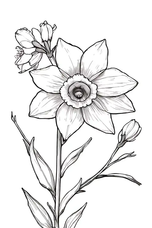 Daffodil And Cherry Blossom