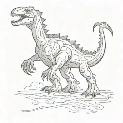 Animated Dinosaur And Monster Holding Hands