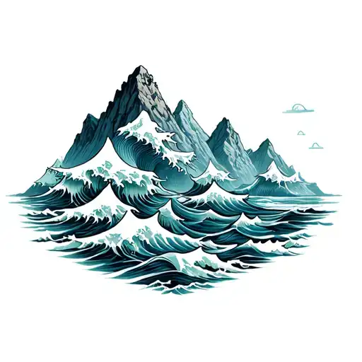 Mountain With Ocean Waves