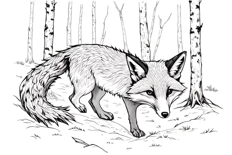 A Fox In The Woods Alone