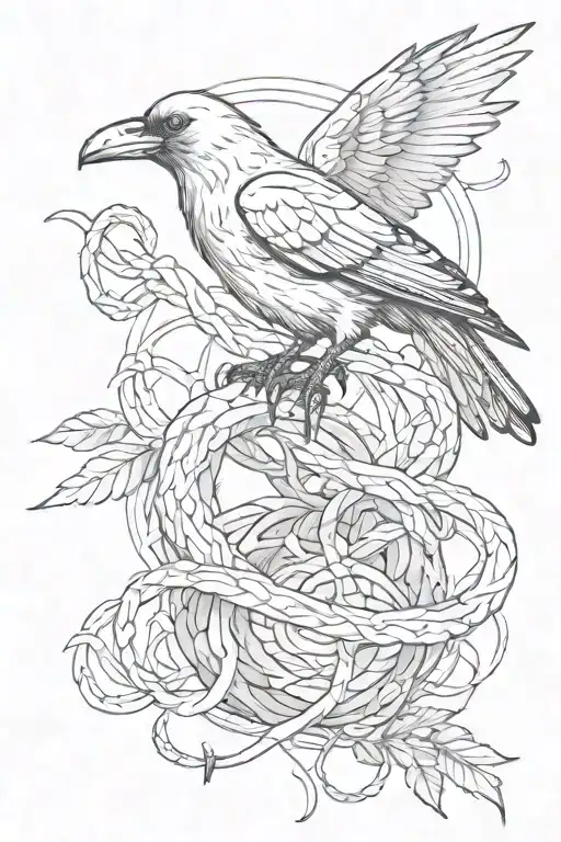 Crow And Snake Intertwined