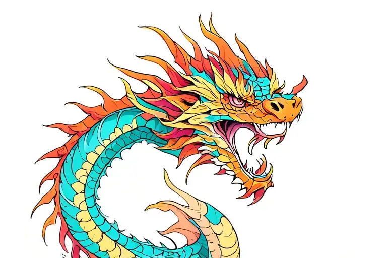 Colourful Dragon On Shoulder