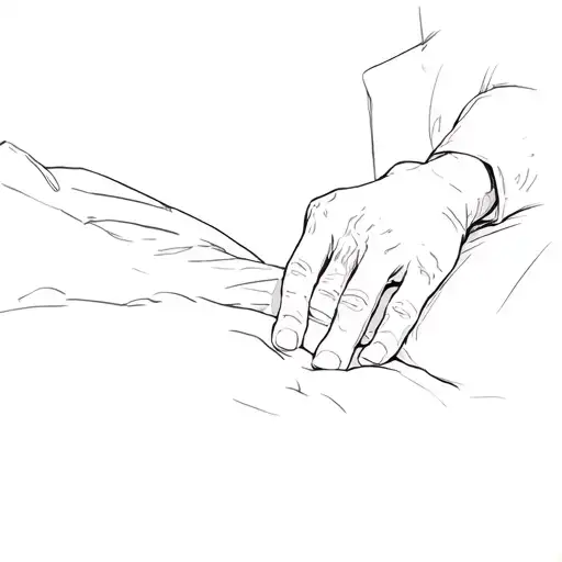 A Person's Hand In A Hospital Bed