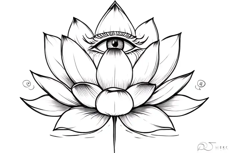 Lotus Flower With The Eye Of Horus And Ra