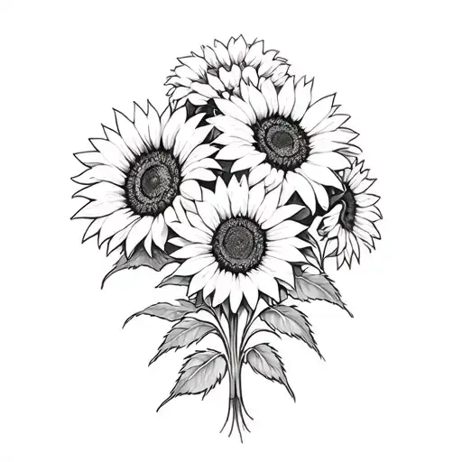 Bouquet Of Six Sunflowers