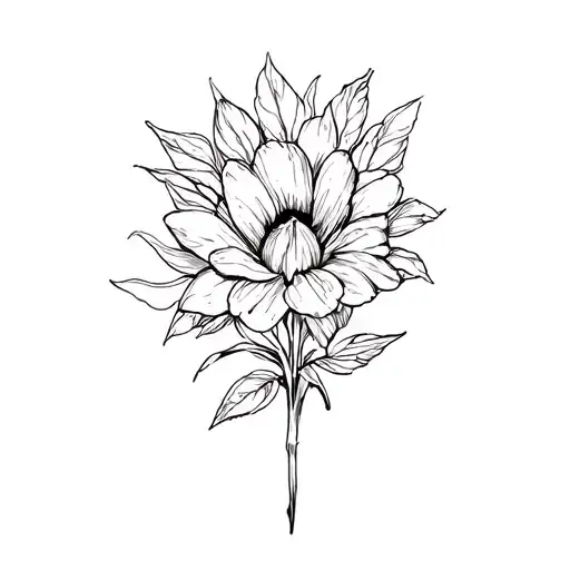 Cyber Sigilism Flower Fine Line