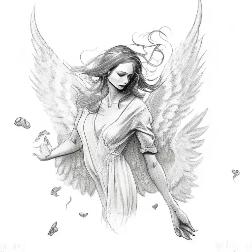 Angel With Clipped Wings Falling