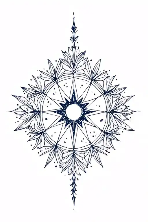 Northern Star With A Night Sky Above It