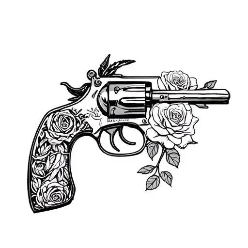 Tattoo Gun With Roses