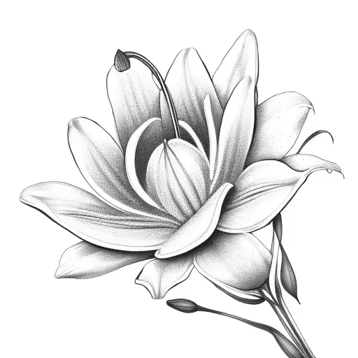 Lily Flower With Cupid Bow Going Through