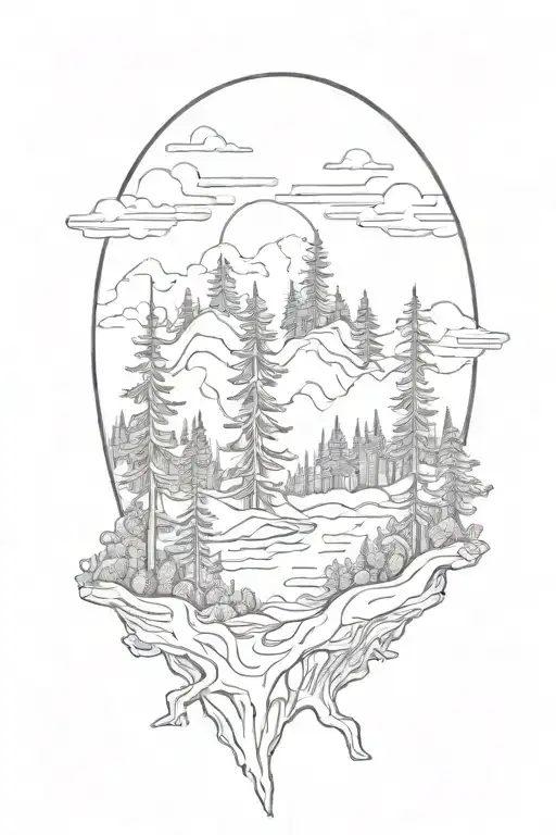 Solid Band With A Forest