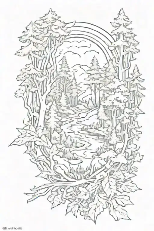 Solid Band With A Forest