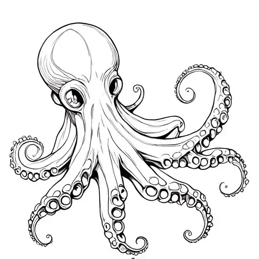 Octopus Crawling Up Jajanese Style