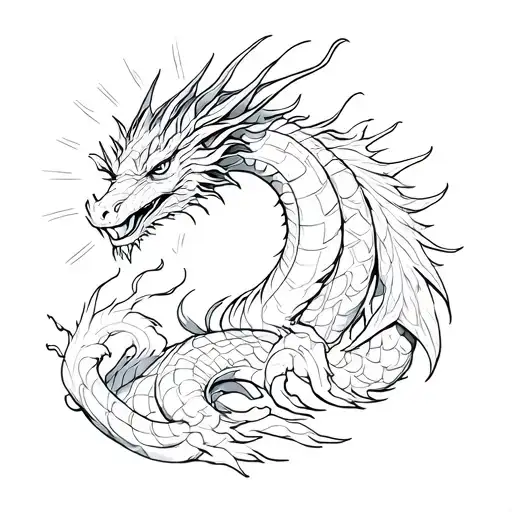 Dragon And Sun Shining Brightly