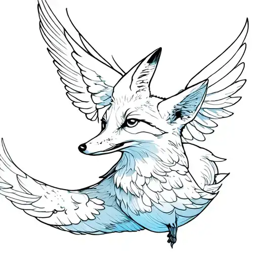 Fox And Swallows In The Sky