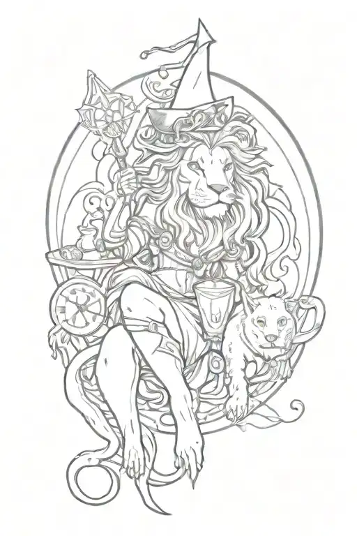 Witch With Magic Tarot Power Lion