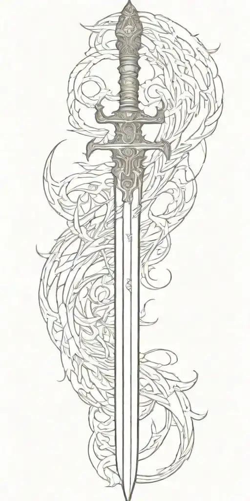 A Simple Long Sword With A Single Wing