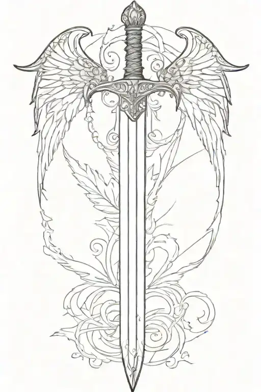A Simple Long Sword With A Single Wing