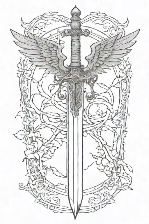 Simple Longsword With One Big Wing Open