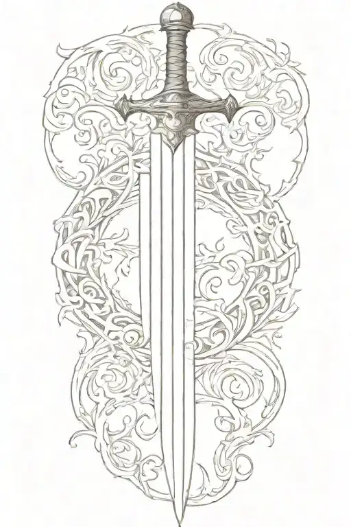 Straight Longsword With A Side Wing Open