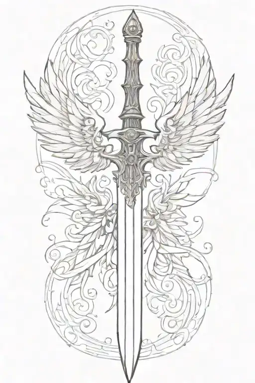 A Straight Long Sword With One Part Wing