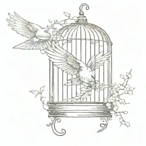 A Bird Flying Out Of A Cage