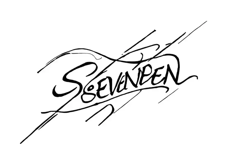 Sample Minimalist Tattoo For Seventeen Logo
