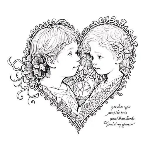 Child And Heart With Text