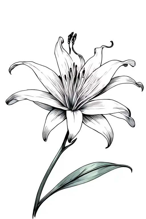 Negative Shaded Spider Lily Flower