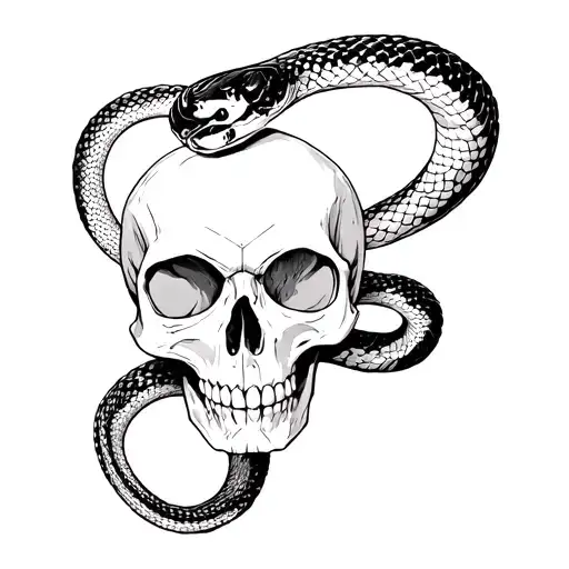 Skull With Snake