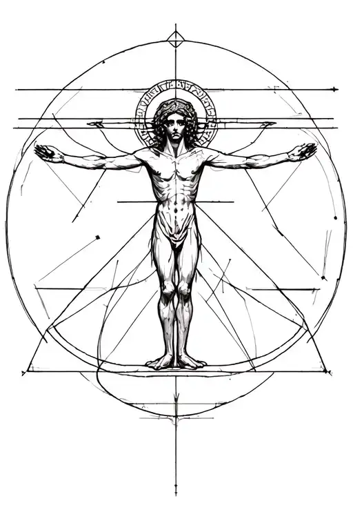 Vitruvian Geometrical Shapes Combined