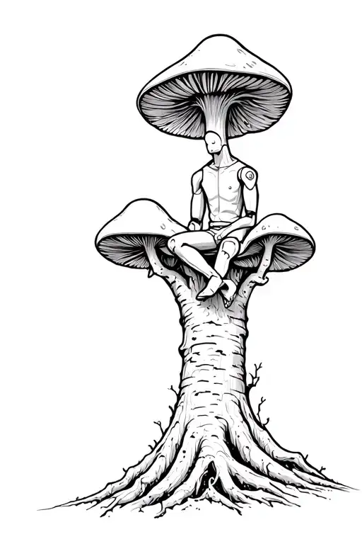 Shroomman Sit On A Tree Growing