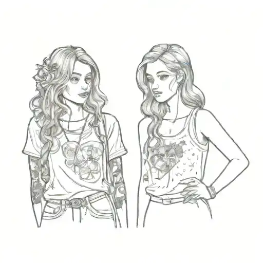 Two Girls Posing For A Picture