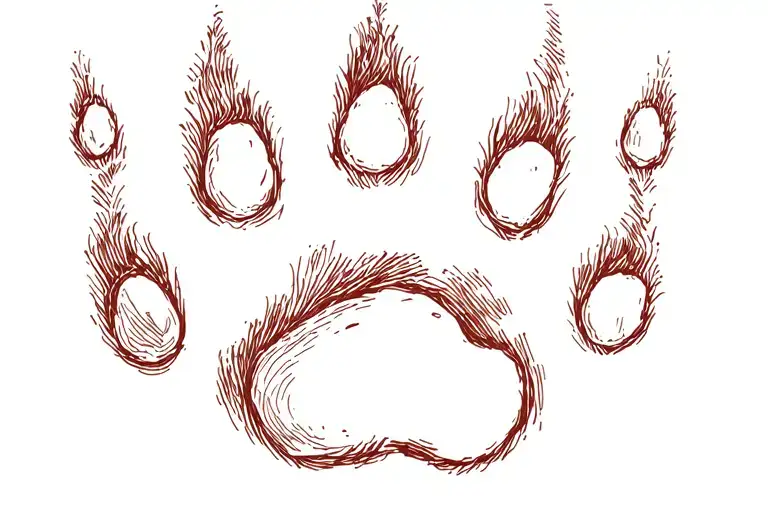 Dog's And Hamster's Paw Print