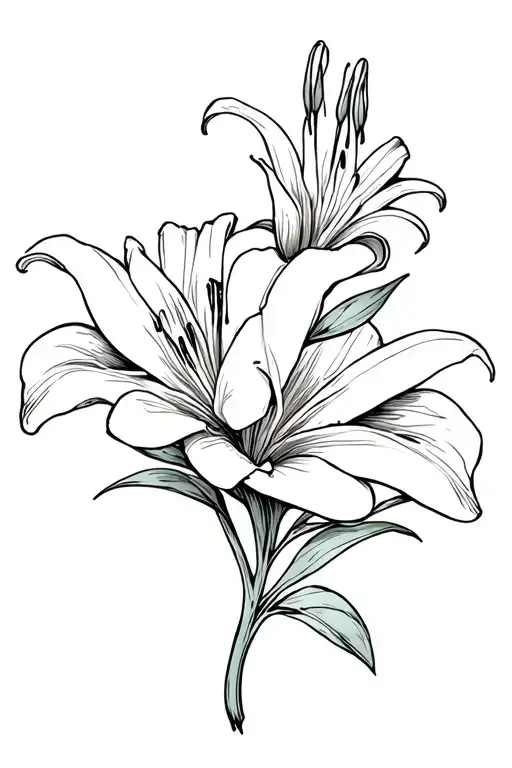 Lily Flowers Cancer Ribbon Piecies Zodiac